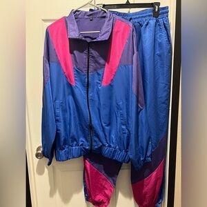 Retro 80’s tracksuit warm up wind suit